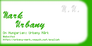 mark urbany business card